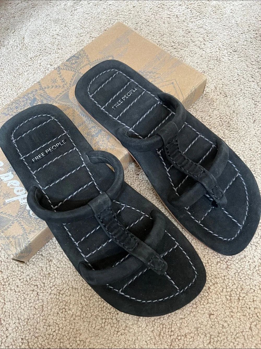Free People Black Hadden Sandals